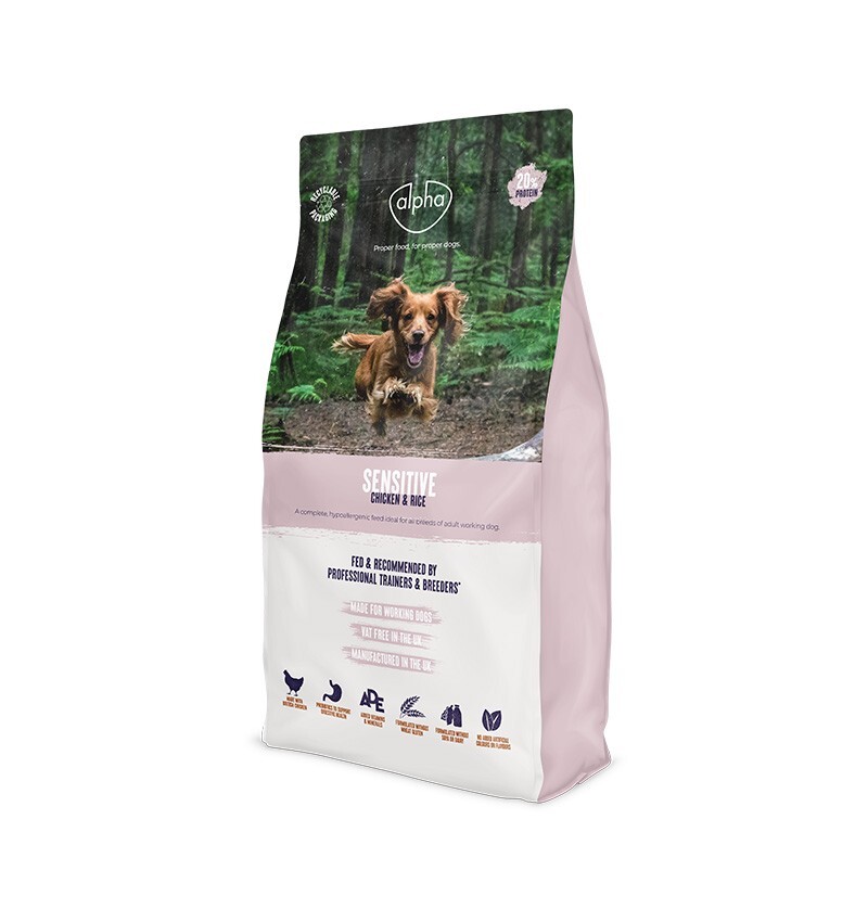 Alpha Sensitive Chicken & Rice – 20% Protein Dog Food Strong But Sensitive