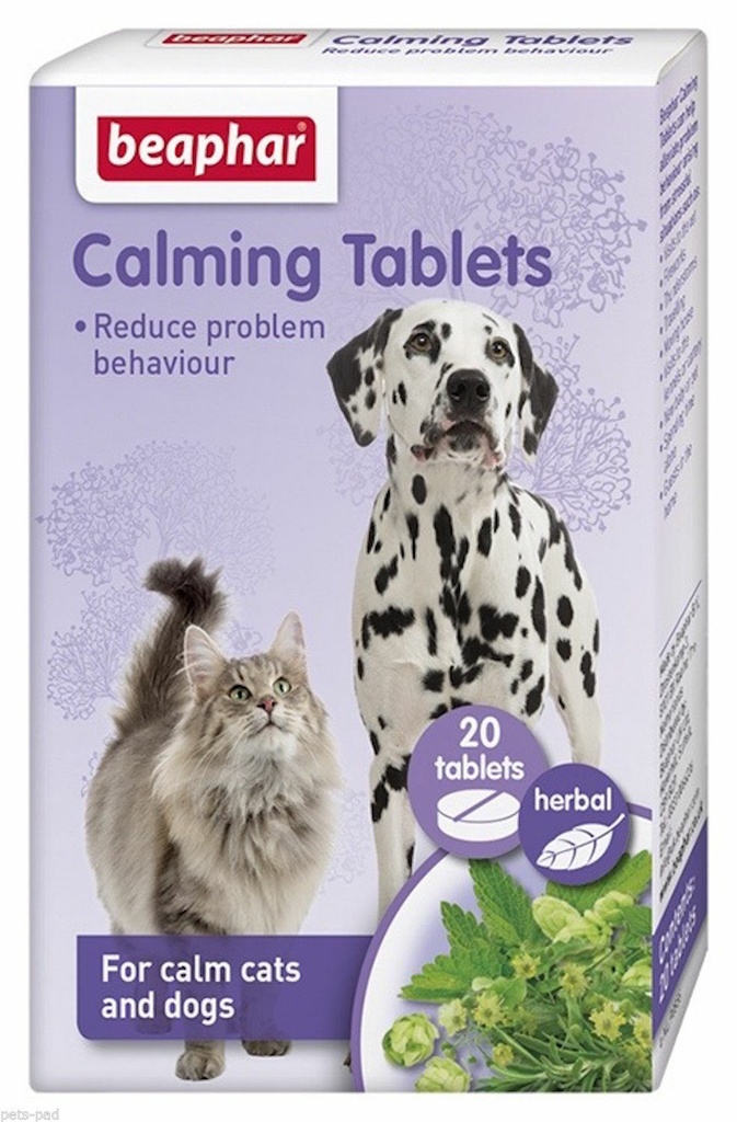 Beaphar Calming Tablets For Cats & Dogs 20' - Reduce Stress, Anxiety Firework