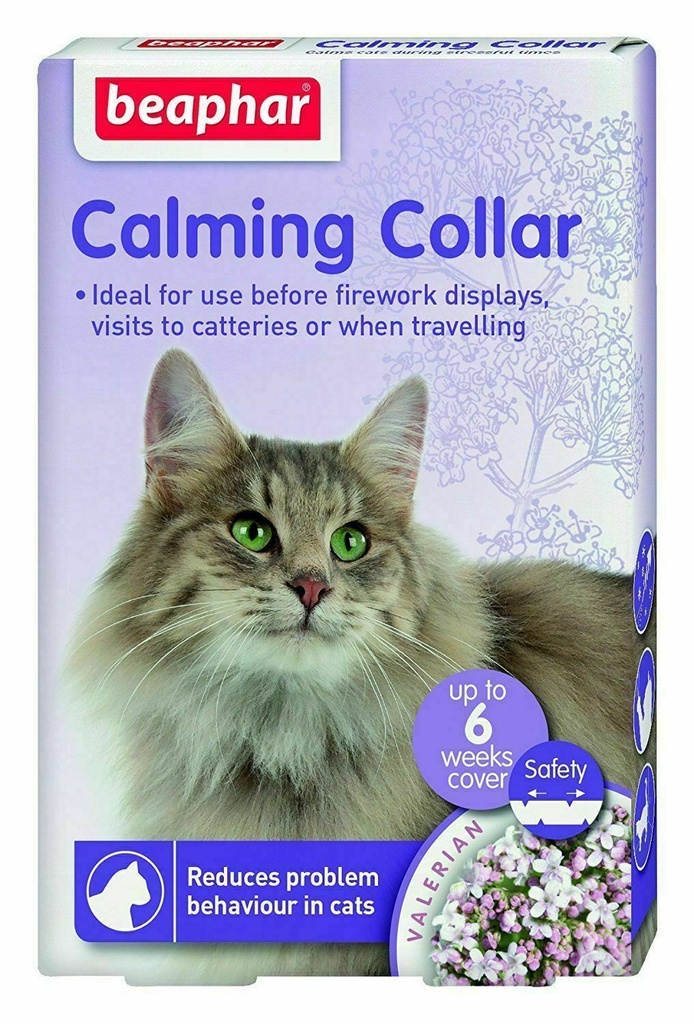 Beaphar Calming Collar For Cats & Kittens - Anxiety Stress Reduction Fireworks