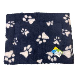 Bestpets Fleece Mattress Navy & White Paw