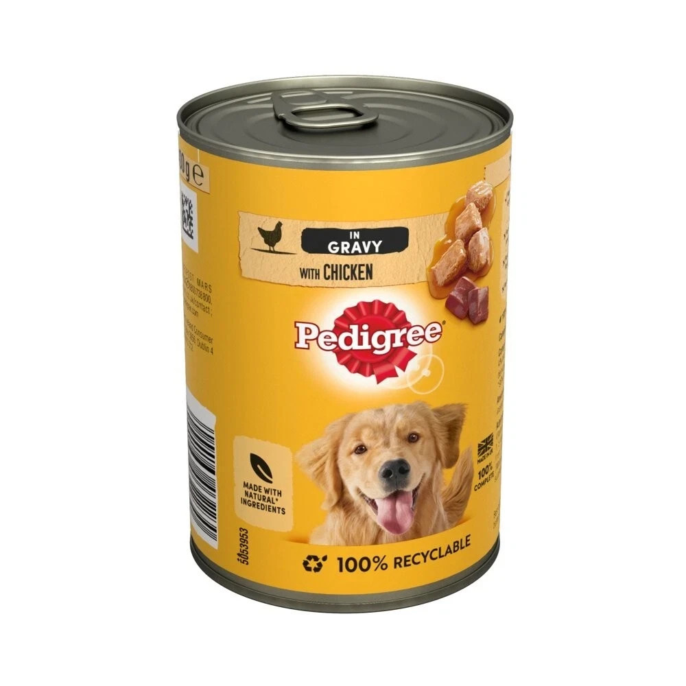 Pedigree Adult Wet Dog Food Tin Chicken In Gravy Pack Of 24 X 400Gm April 2026