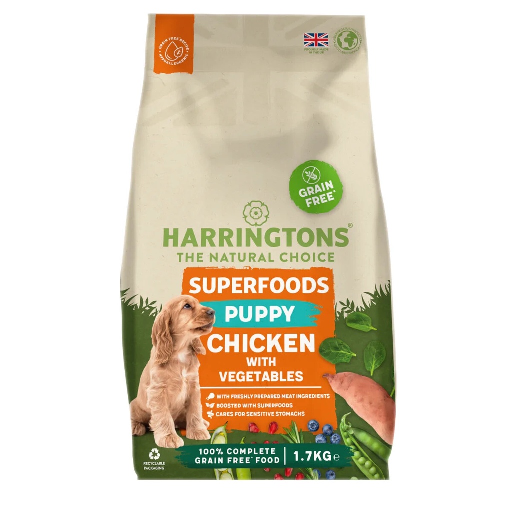 Harringtons Superfoods Grain-Free Dry Puppy Dog Food Chicken & Vegetables
