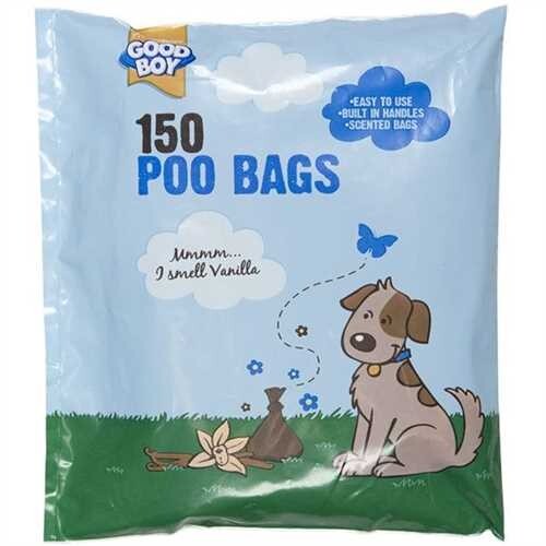 Good Boy 150 Poo Bags Degradable Antibacterial Vanilla Scented & Handles Dogs