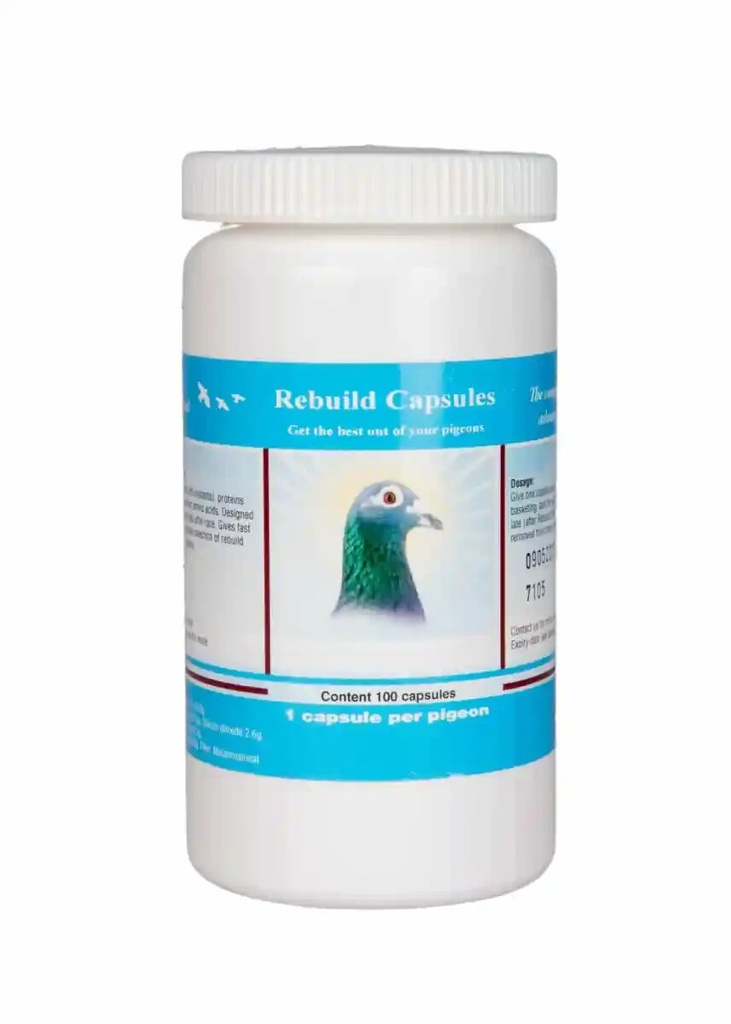 Pigeon Vitality Rebuild Capsules For All Pigeons Minimise Muscle Cell Damage 100