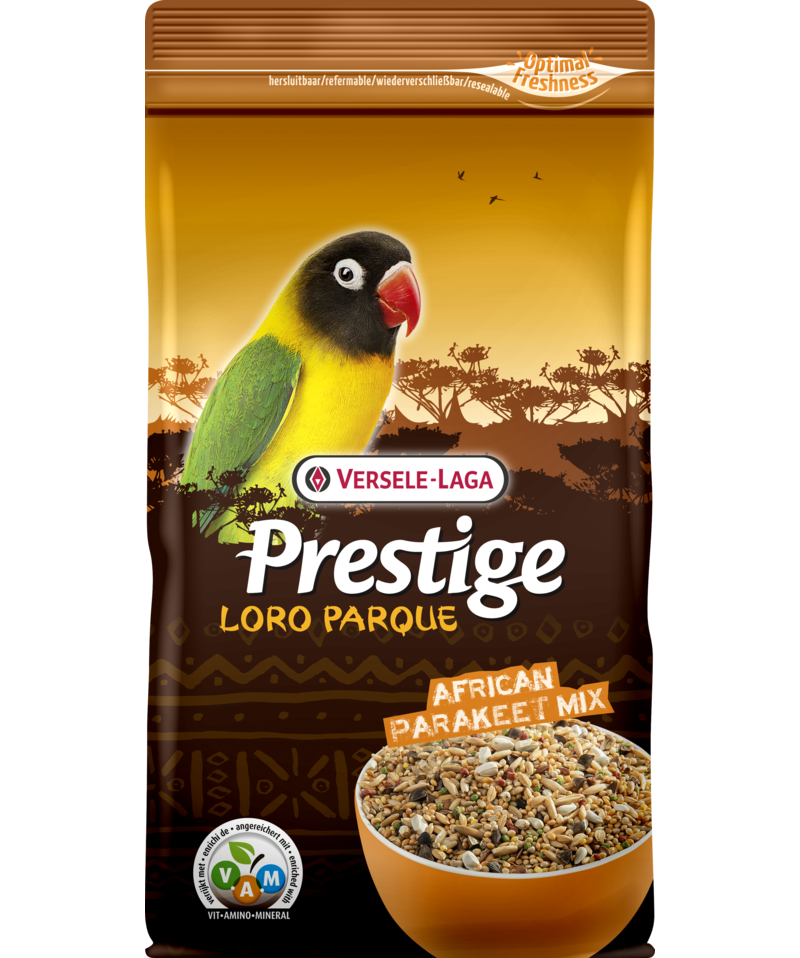 Versele Laga Prestige Parakeet Loro Parque Lovebirds, Cockatiels Mix + Vam