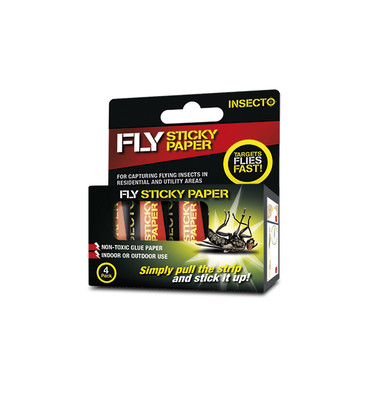 Insecto Fly Sticky Paper (Strong Sticky Tape) Pack Of 4