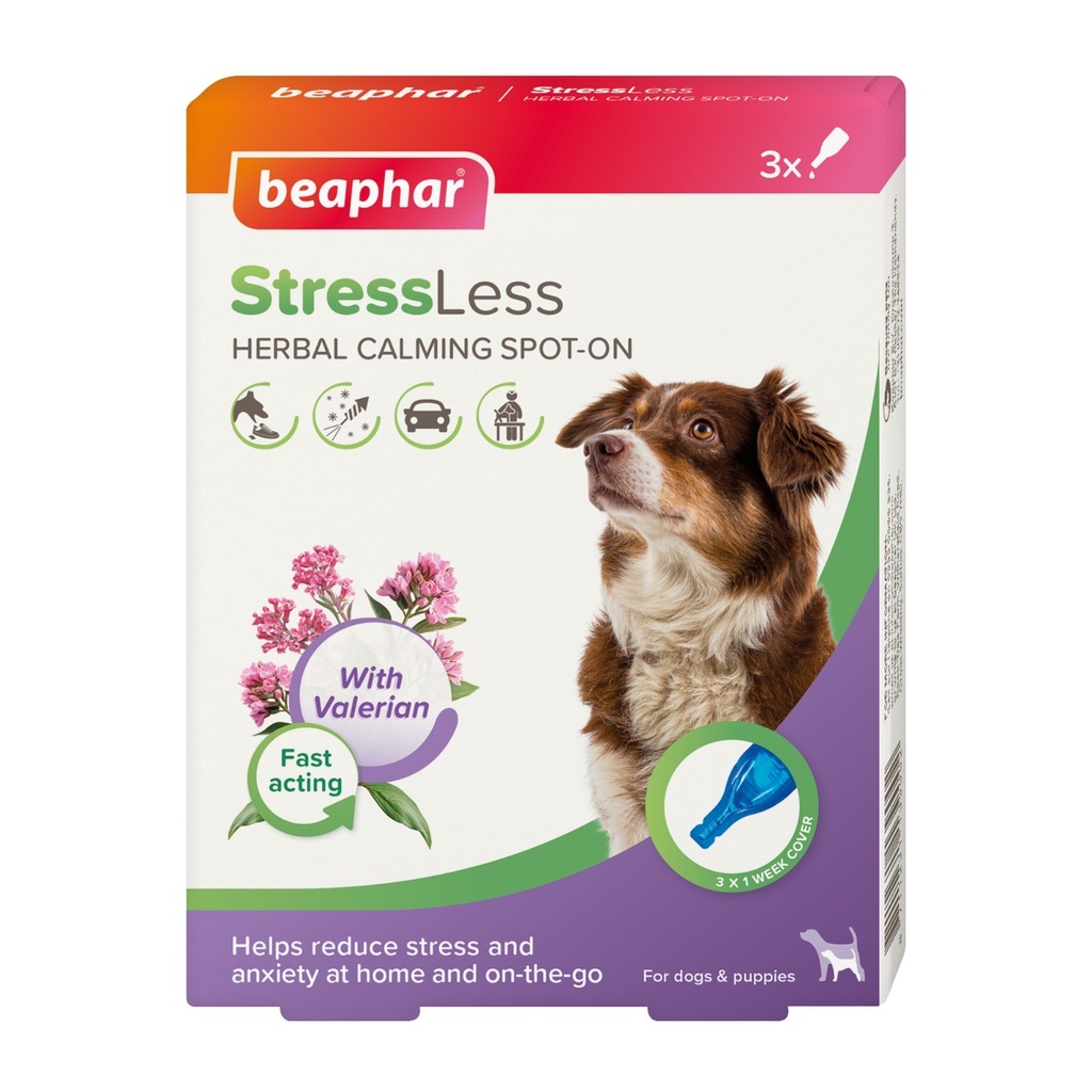 Beaphar Stressless Herbal Calming Spot-On For Dogs - 3 Pipettes