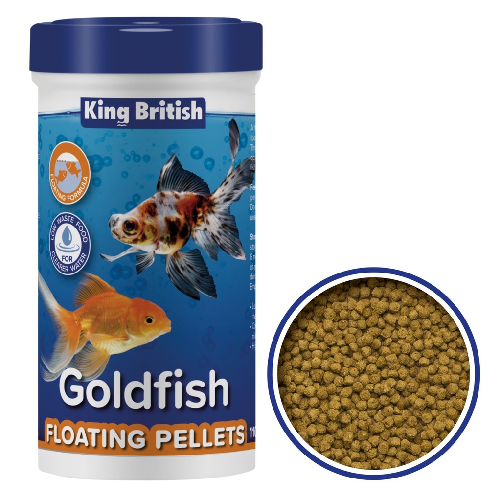 King British Goldfish Fish Food Floating Pellets + Clearer Water