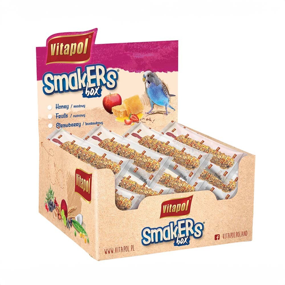 Vitapol Fruit Smakers Treat Strawberry Budgies, Cockatiels X3 Bars (21.03.24)