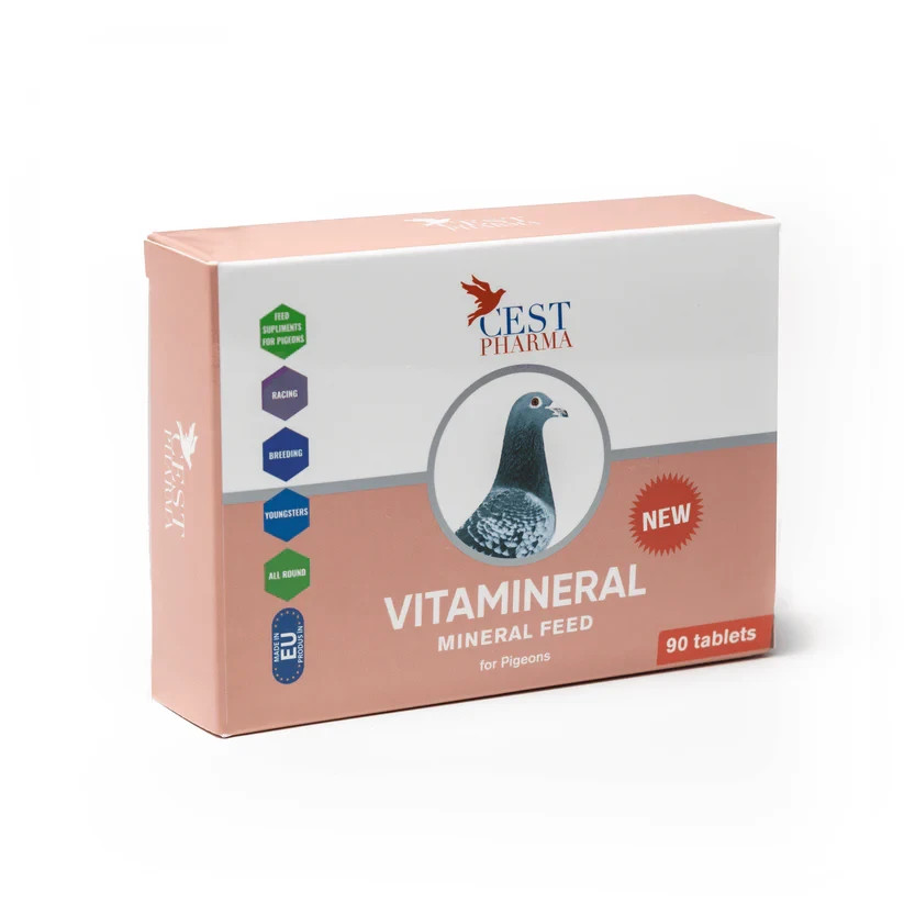 Cest Pharma Vitamineral Tabs 90 Tab - Pigeons, Racers Vitamins A, D3, E, K, Etc