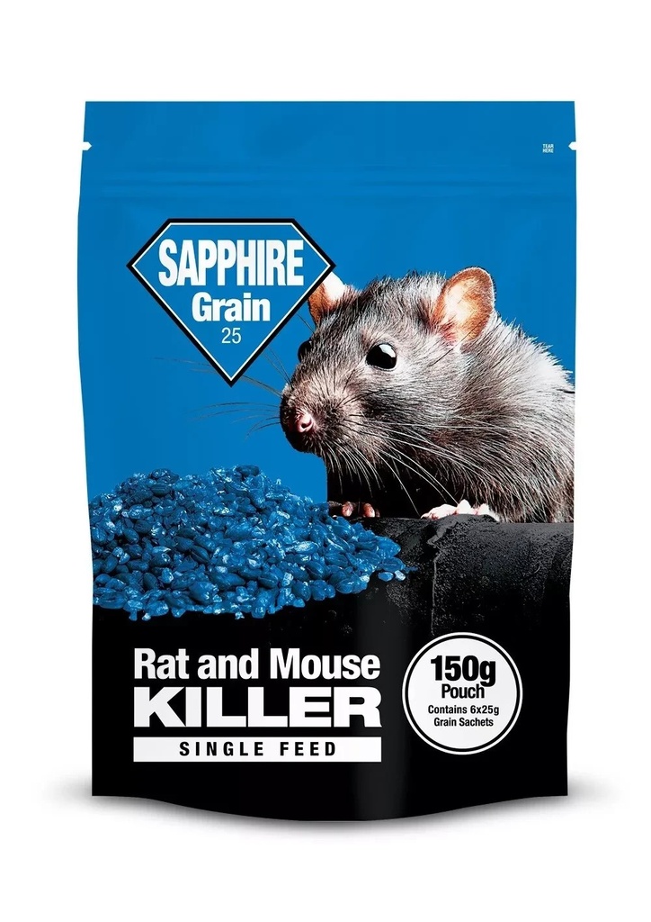Lodi Sapphire Grain 25 Pouch Brodi-Facoum On Oats Rat & Mice Posion Bait