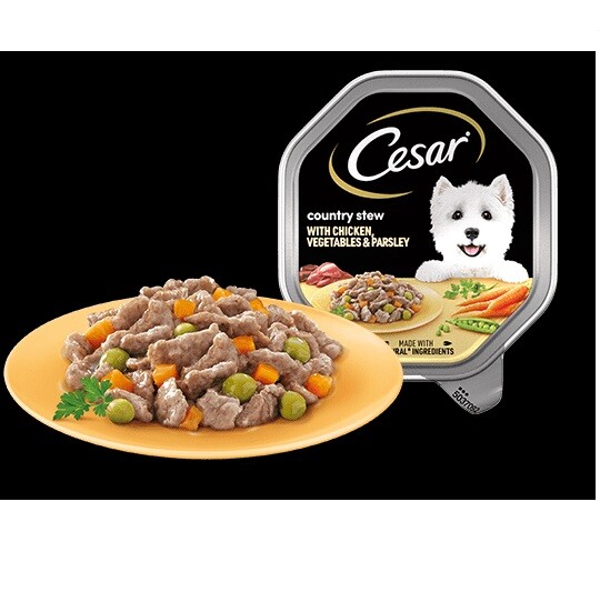 Cesar Tray Country Stew With Chicken, Vegetables & Parsley In Gravy 14 X