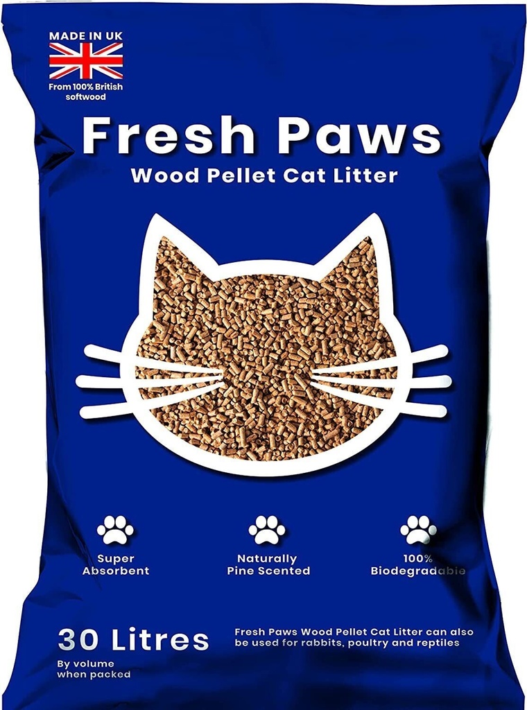 Fresh Paws Wood Pellets Cat Litter - Use For All Animals
