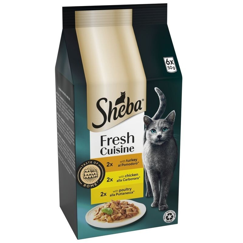 Sheba Fresh Cuisine Taste Of Rome Wet Cat Food Poultry In Gravy Pouch