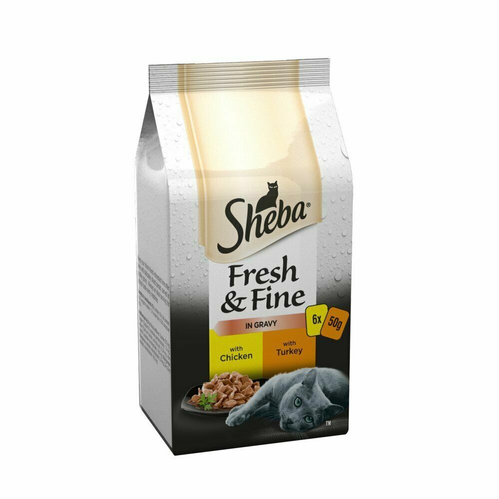 Sheba Cat Fresh & Fine With Turkey & Chicken In Gravy