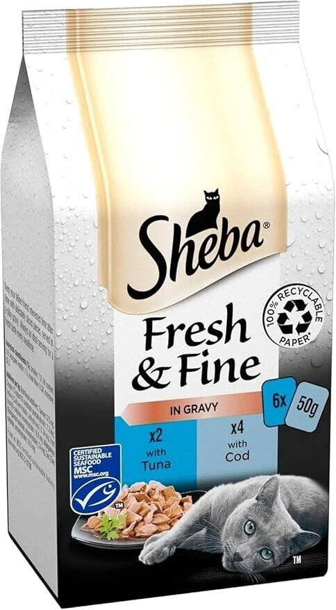 Sheba Cat Fresh & Fine With Tuna & Cod In Gravy