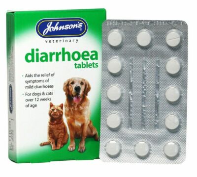 Diarrhoea 12 X Tablets Dogs & Cats Aids Relief Of Symptoms Diarrhoea Bowl Relief