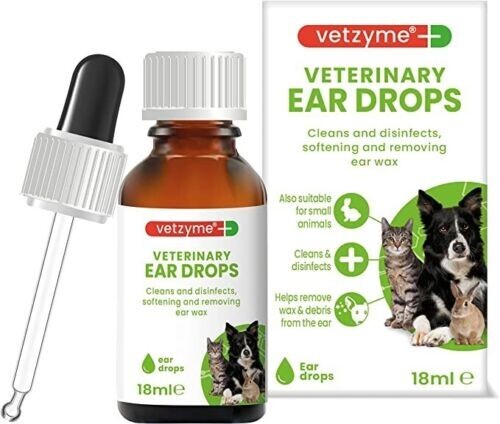 Vetzyme Veterinary Ear Drops Suitable Dogs, Cats & Pets