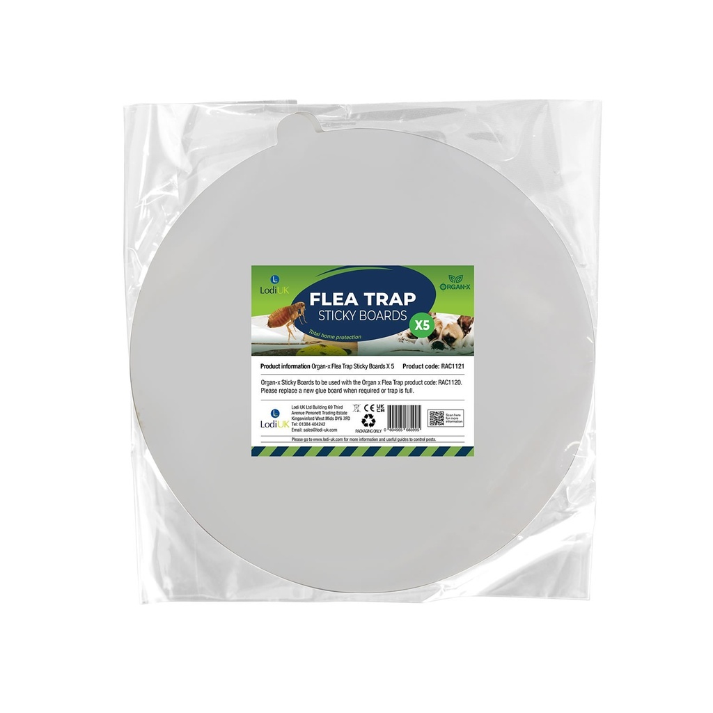 Lodi Organ-X Flea Trap Replacement Sticky Boards - Poison Free Pack Of 5