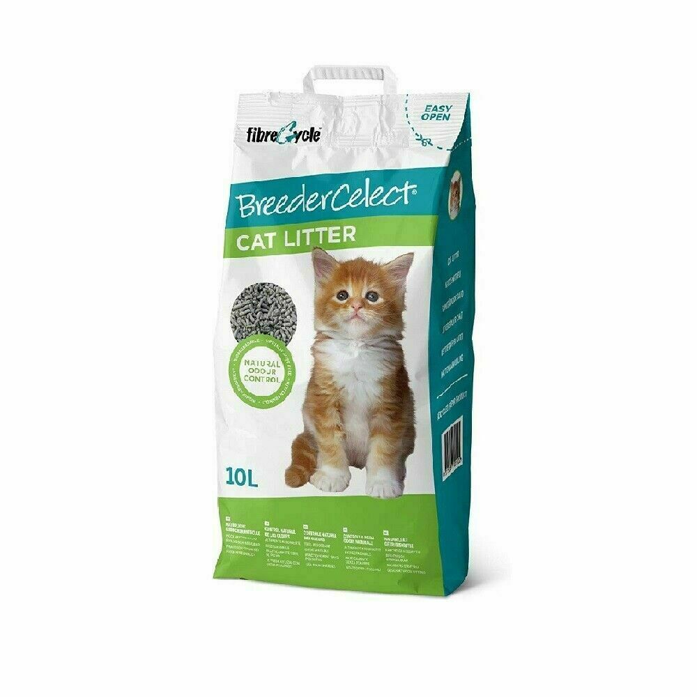 Breeder Celect Cat Litter Absorbent Recycled Paper Pellets Biodegradable