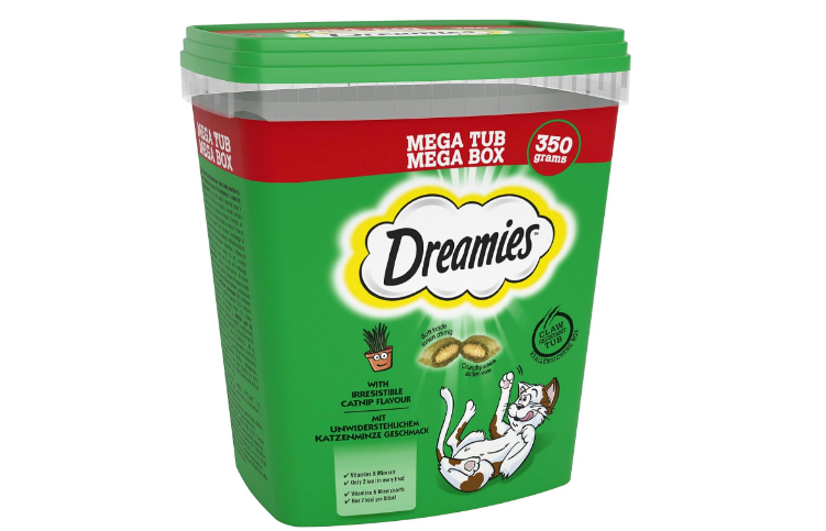 Dreamies Mega Tub Cat Treat With Catnip X2