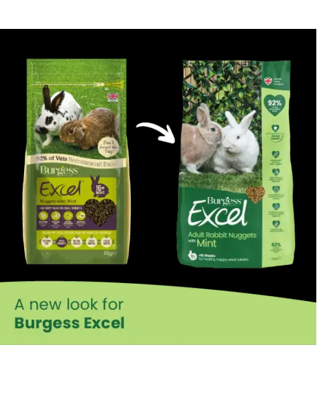 Burgess Excel Rabbit Nuggets With Mint 16 Weeks Plus