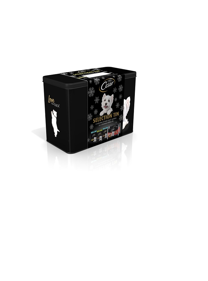 Cesar Christmas Dog Gift Tin