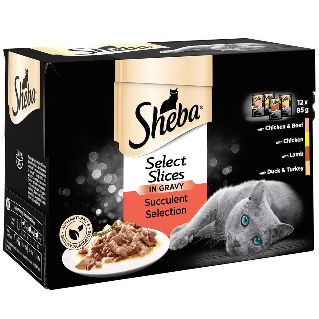 Sheba Select Slices In Gravy Succulent Selection Cat Food Pouches 12 X