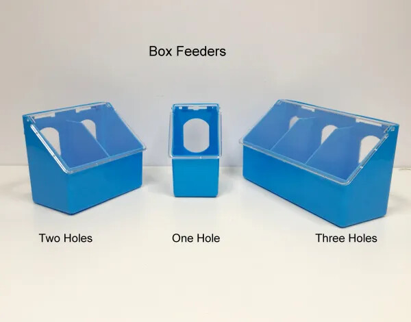 Box Feeder / Hopper Seeds Or Grit For Birds, Pigeons Poultry - Two Holes