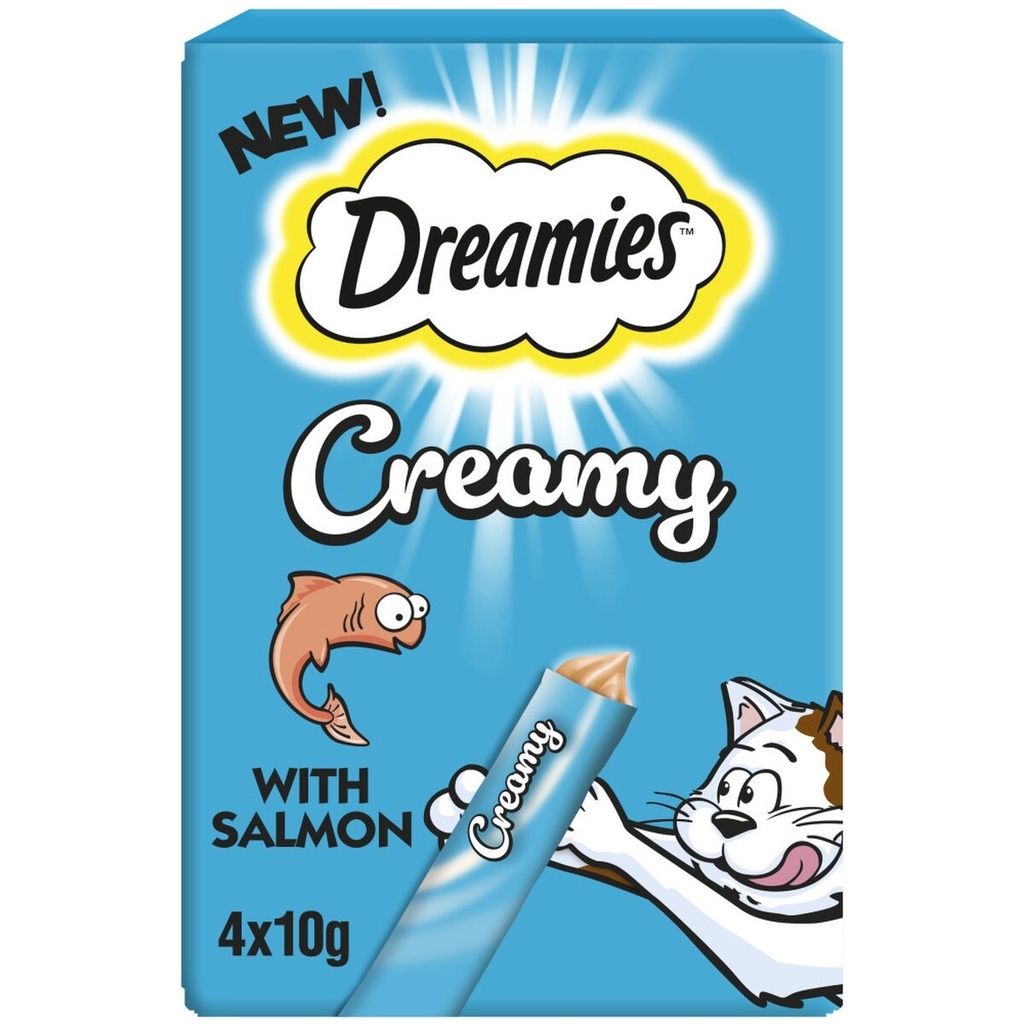 New Dreamies Creamy With Scrumptious Salmon (4X ) For Cats & Kittens