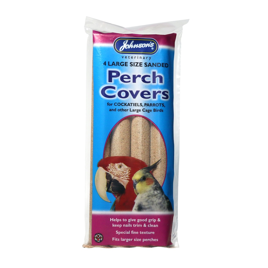 Johnson's Veterinary - Large Sanded Perch Covers for Cockatiels, Parrots etc