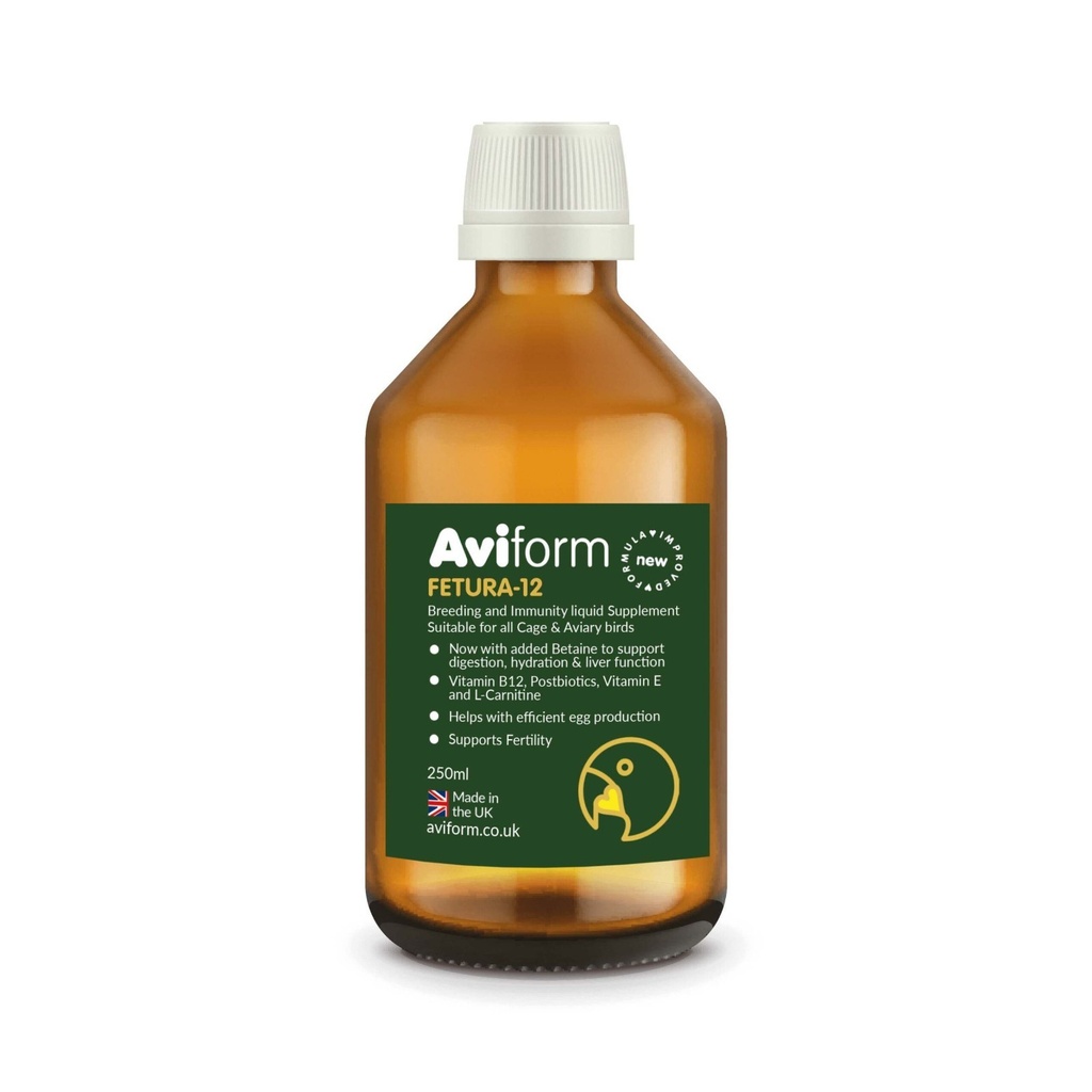 Aviform Fetura-12 Liquid Breeding & Immunity Supplement Birds With Cup