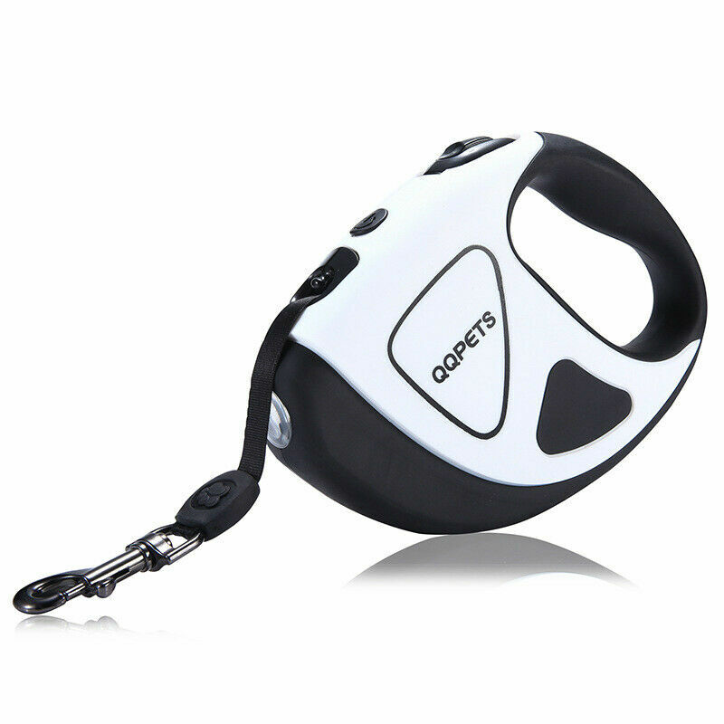 Qqpets Retractable Dog Leash With Bright Led Flashlight 16Ft Dog Safety Walking