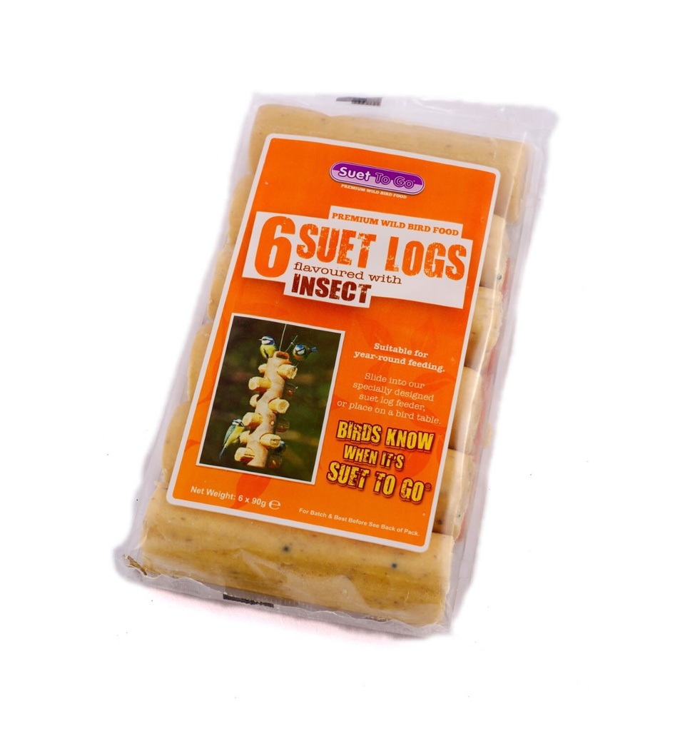 Unipet Suet To Go - Insect Suet Logs (Pack Of 6 Logs)