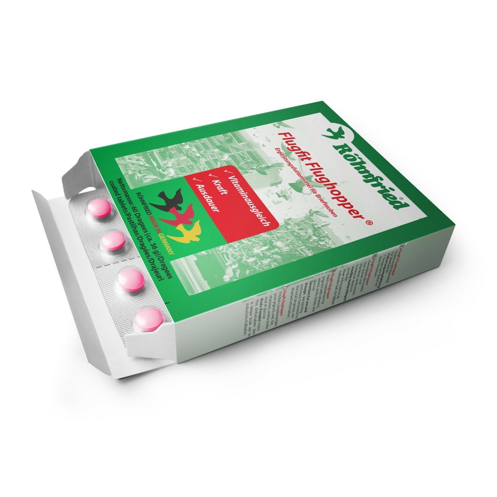 Rohnfried Flugfit Flughopper For Pigeons, High Energy Flying & Breeding 60 Tab