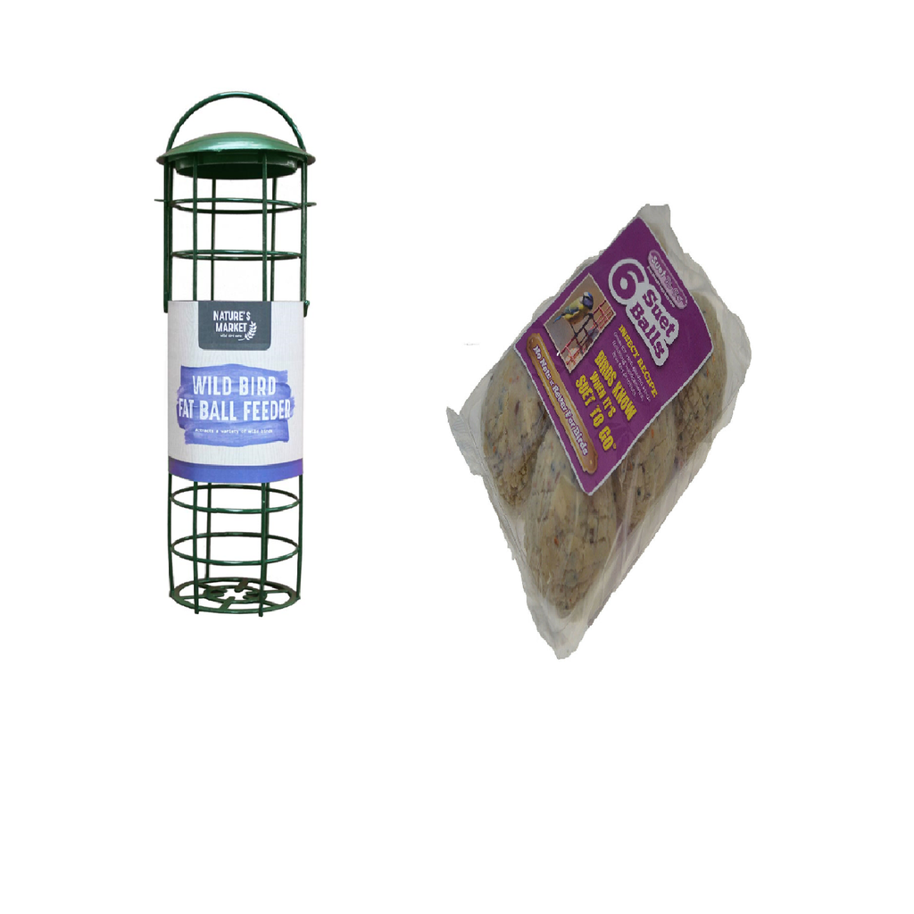 Nature' Market Wild Bird Suet Fat Ball Feeder With Balls - Start Pack