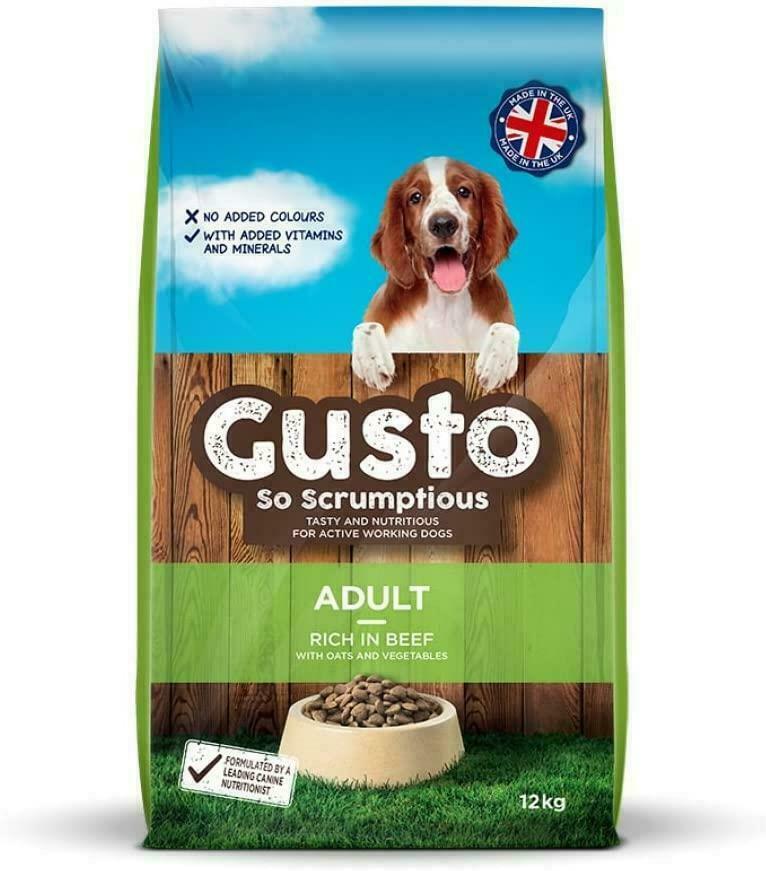 Gusto Complete Dog Food Adult Active Working Dog Beef And Vegetables