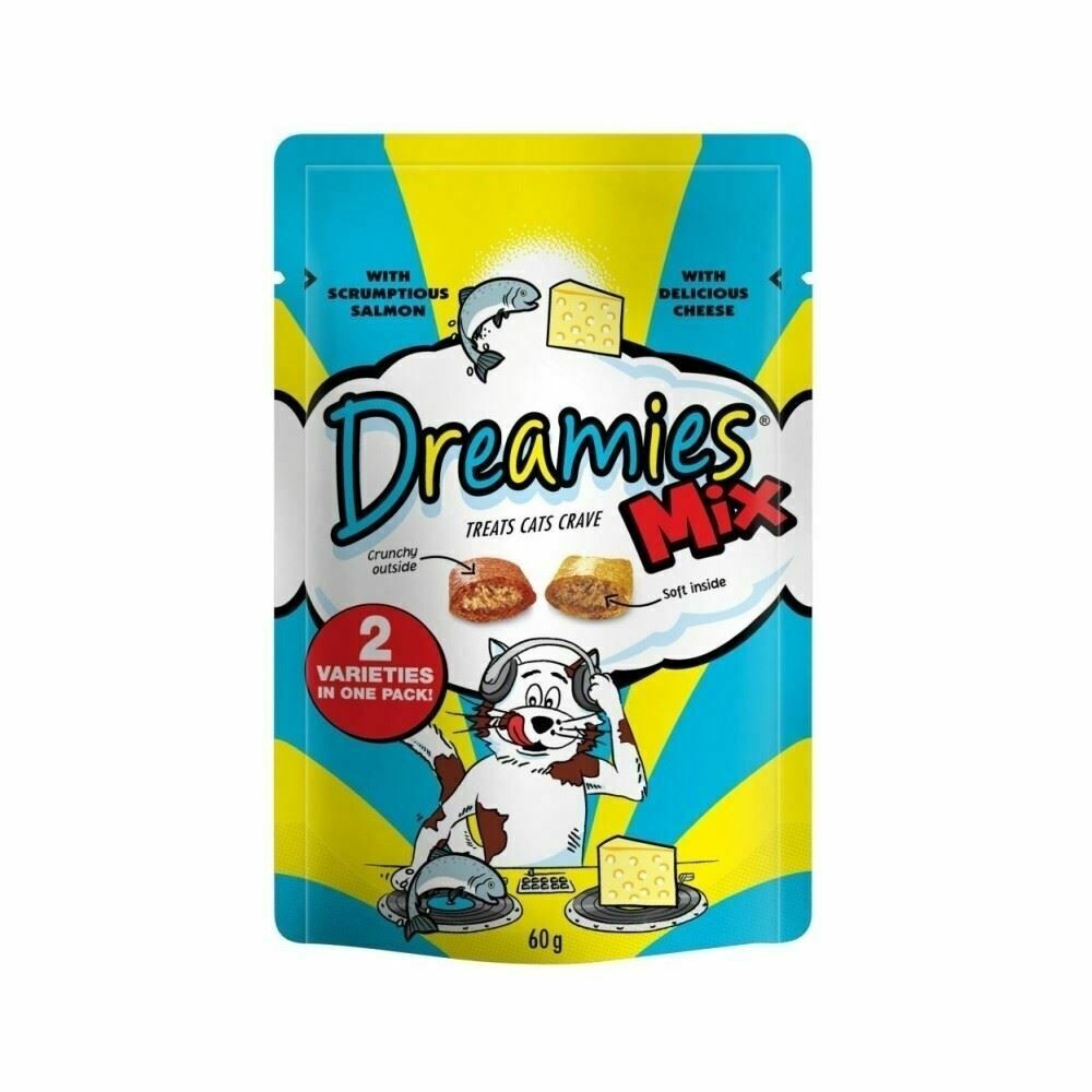 Dreamies Mix Cat Treats With Scrumptious Salmon & Delicious Cheese