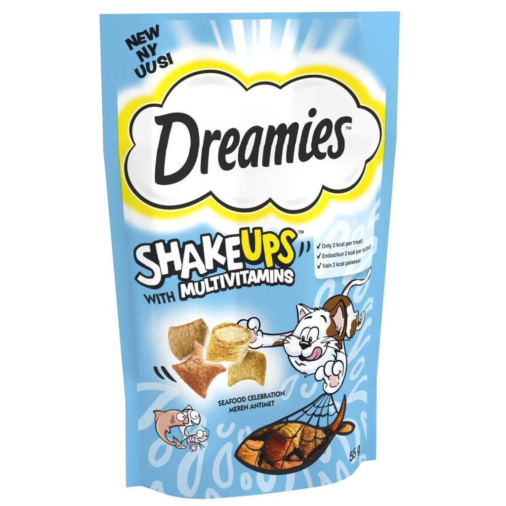 Dreamies Shakeups With Multivitamins Seafood Celebrations Cat Treats