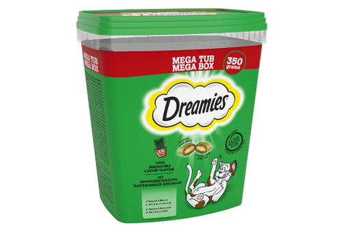 Dreamies Mega Tub Cat Treat With Catnip X2