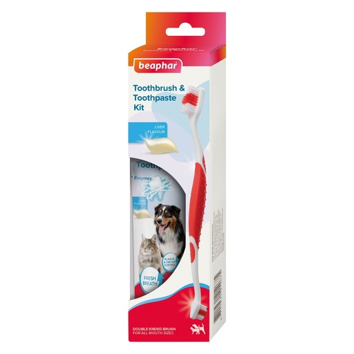 [1000471] Beaphar Toothbrush & Toothpaste Dental Care Kit For Cats And Dogs