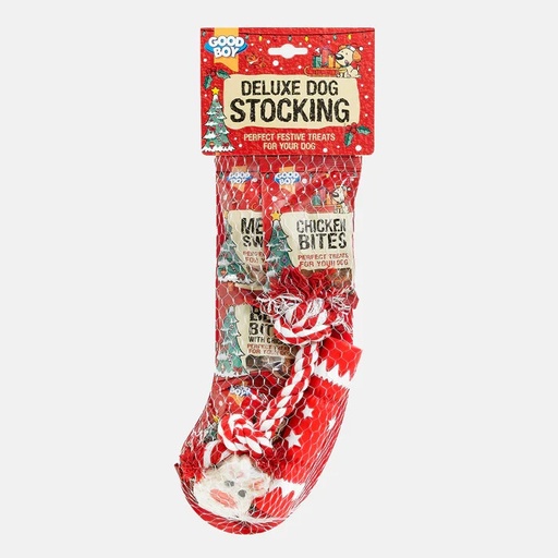 Good Boy Dog Treat Deluxe Stockings Perfect Festive Treats For Your Dog & Toy