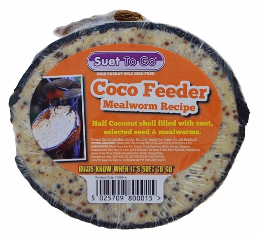 [UNI004] Unipet Suet To Go - Mealworm Half Coconut Feeder (Pack / Box Of 10)