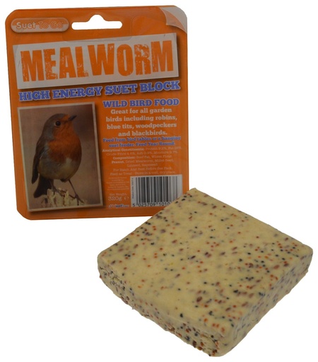 [UNI087] Unipet Wild Bird Suet Block In Tray – Mealworm (1 Tray)