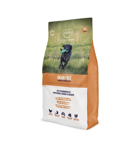 Alpha Adult Grain Free - 25% Protein Proper Food, For Proper Dogs.