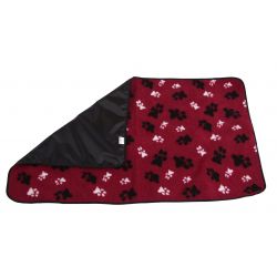 aniMate Blanket Red Paw Print Large