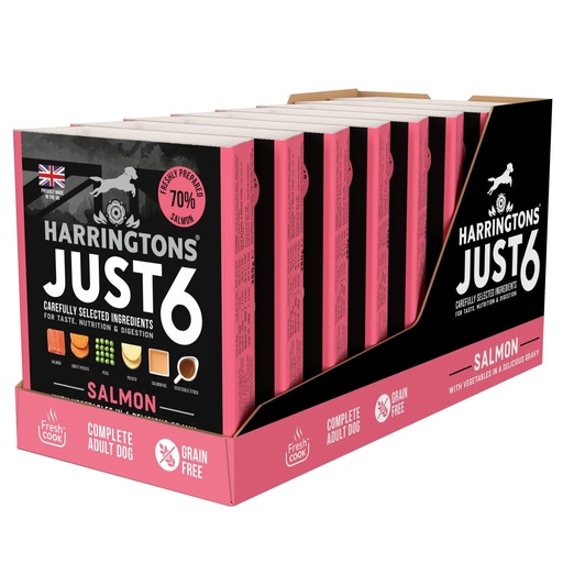 Harringtons Just 6 Wet Dog Food Salmon Vegetables In A Delicious Gravy 8 X