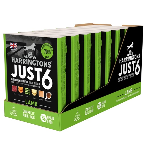 Harringtons Just 6 Wet Dog Food Lamb Vegetables In A Delicious Gravy 8 X