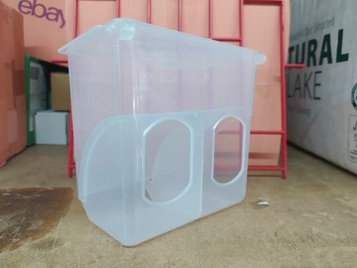 Anti Waste Box Feeder/Hopper Seeds Or Grit For Birds, Pigeons Poultry - 2 Holes