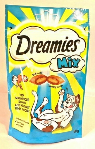 Dreamies Mix Cat Treats With Scrumptious Salmon & Heavenly Tuna Flovours